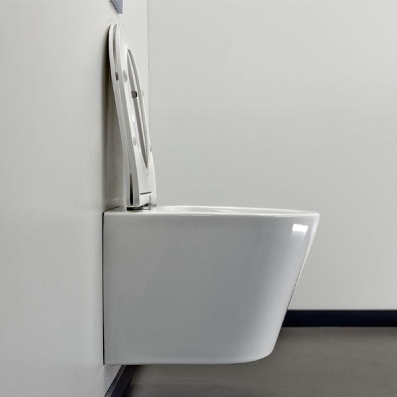 Подвесной унитаз Comforty безободковый, с быстросъёмным сиденьем из дюропласта SoftClose, белый, 00-00007646