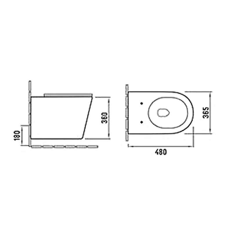 Подвесной унитаз Comforty безободковый, с быстросъёмным сиденьем из дюропласта SoftClose, графит матовый, 00-00007648