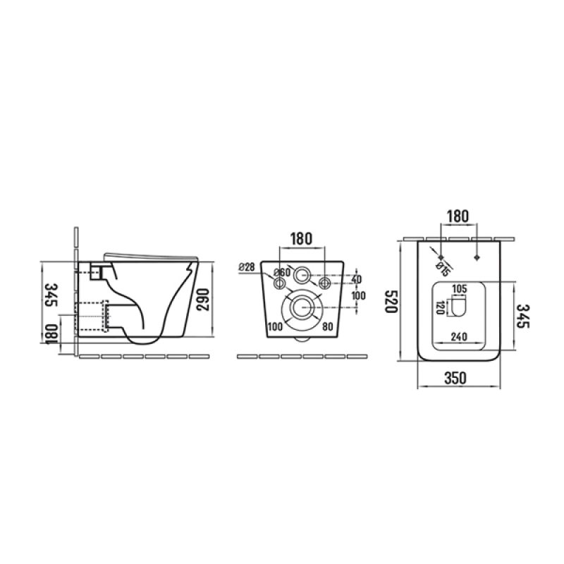 Подвесной безободковый унитаз Comforty, белый, 00-00012849