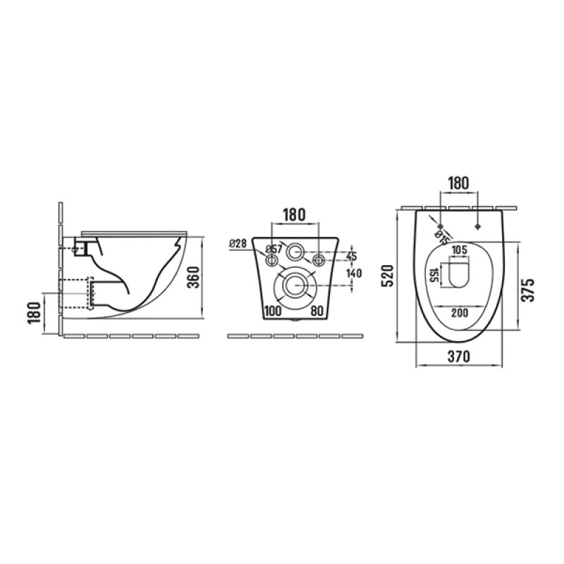Подвесной безободковый унитаз Comforty, белый, 00-00012859