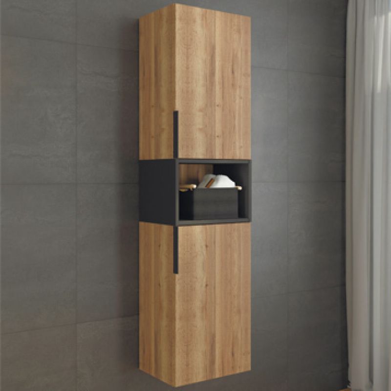 Шкаф пенал Comforty  "Штутгарт-40" 00004151544 дуб тёмно-коричневый