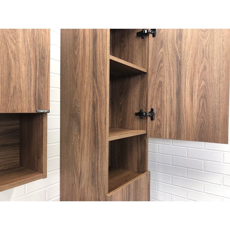 Шкаф пенал Comforty "Бордо-40" 00-00007266 дуб темно-коричневый