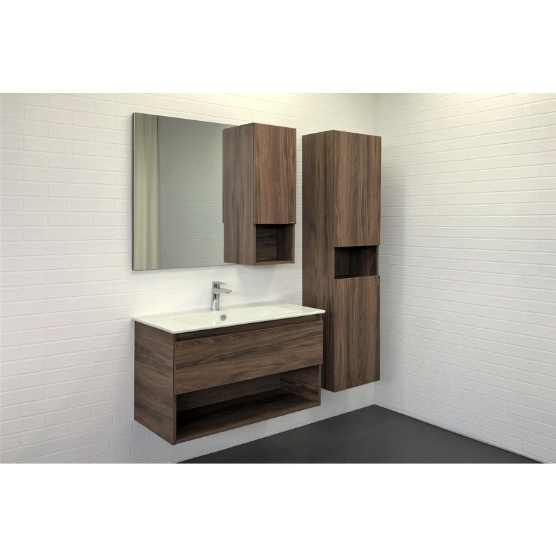 Шкаф пенал Comforty "Бордо-40" 00-00007266 дуб темно-коричневый