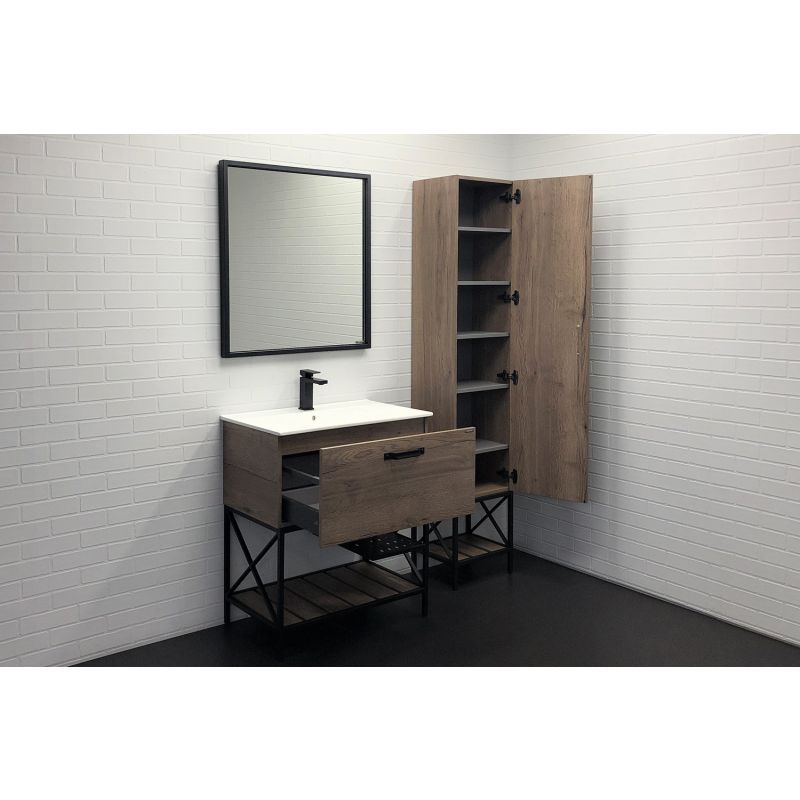 Шкаф пенал Comforty "Бредфорд-40" 00004148004 дуб темный