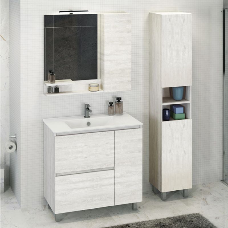 Шкаф пенал Comforty "Верона-35-Н" 00004142368 дуб белый