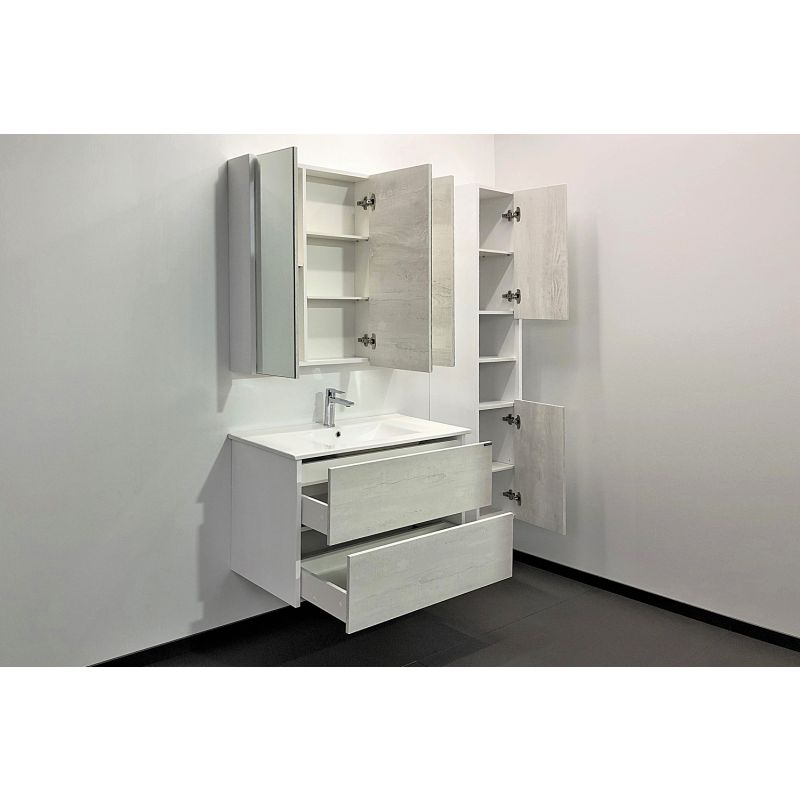 Шкаф пенал Comforty "Женева-35" 00004137139 дуб белый