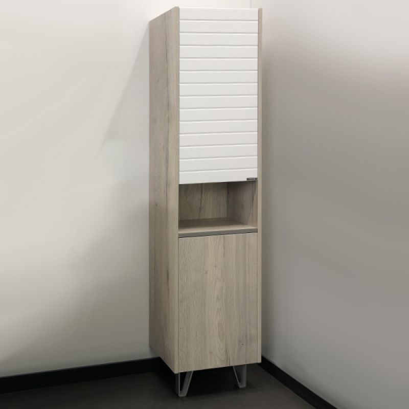 Шкаф пенал Comforty "Клеон-40" 00-00003947 белый/дуб дымчатый