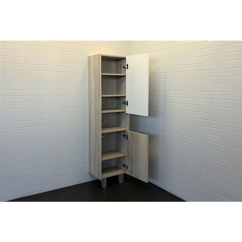 Шкаф пенал Comforty "Клеон-40" 00-00003947 белый/дуб дымчатый