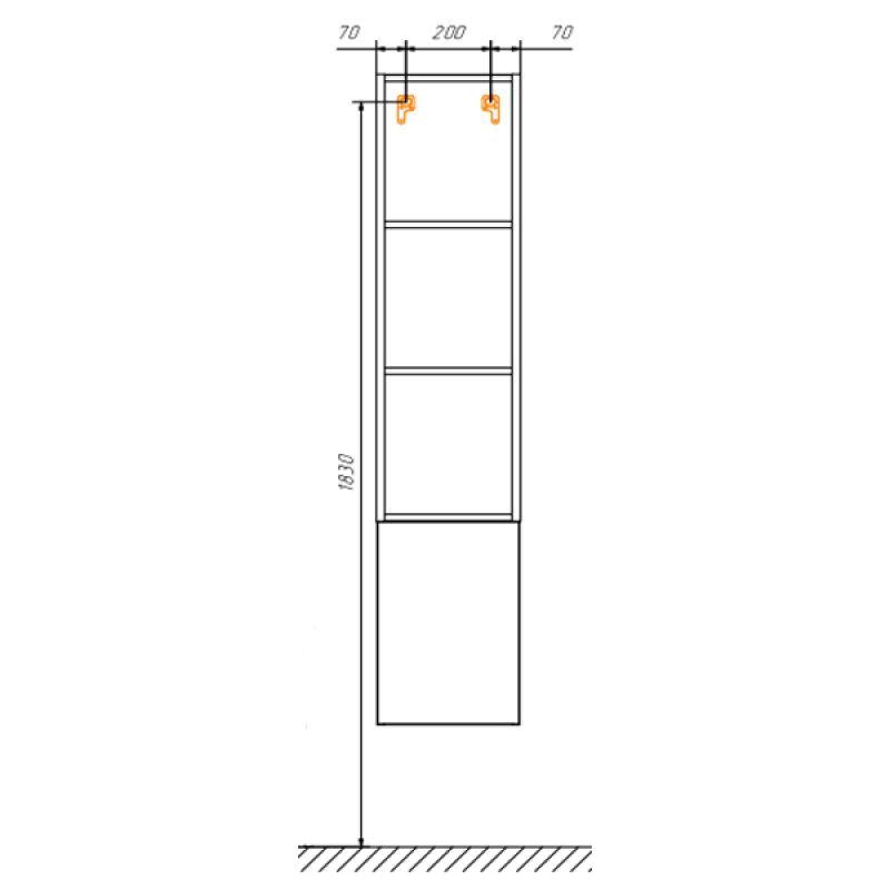 Шкаф пенал Comforty "Мальме-35" 00-00000825 дуб дымчатый