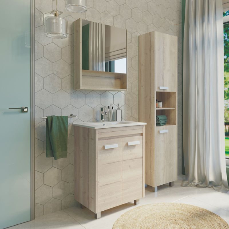 Шкаф пенал Comforty "Марио-40" 00-00005976 дуб дымчатый