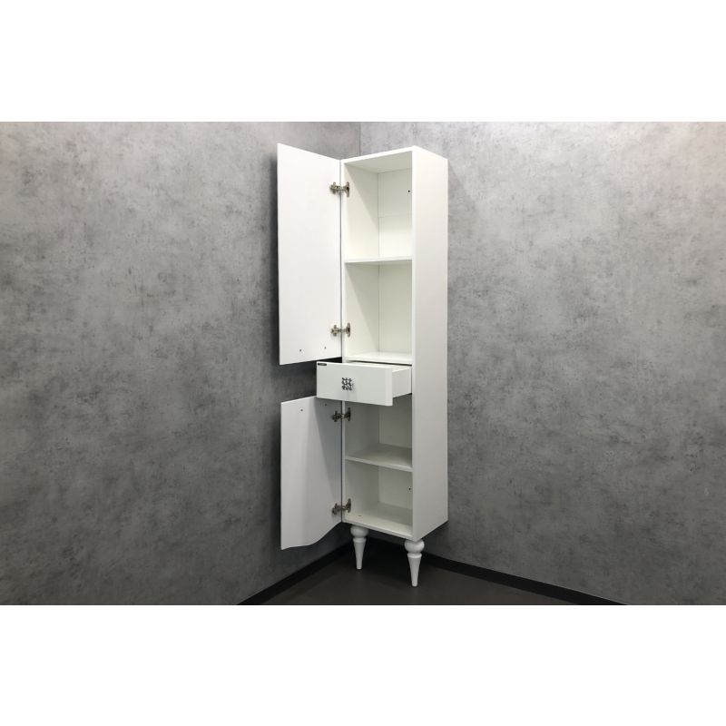 Шкаф пенал Comforty "Монако-40" 00004140124 левая белый глянец