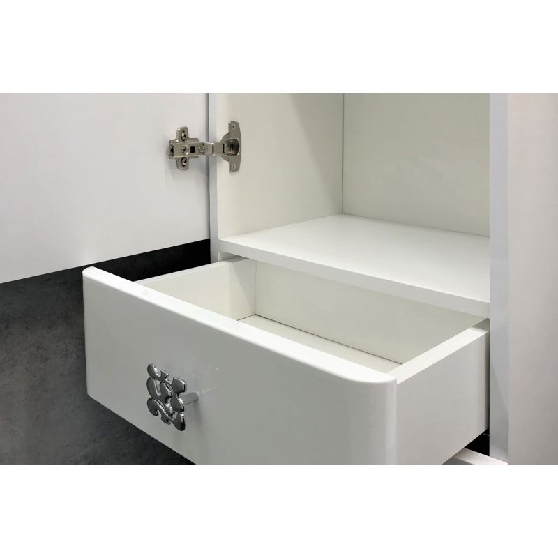 Шкаф пенал Comforty "Монако-40" 00004140124 левая белый глянец