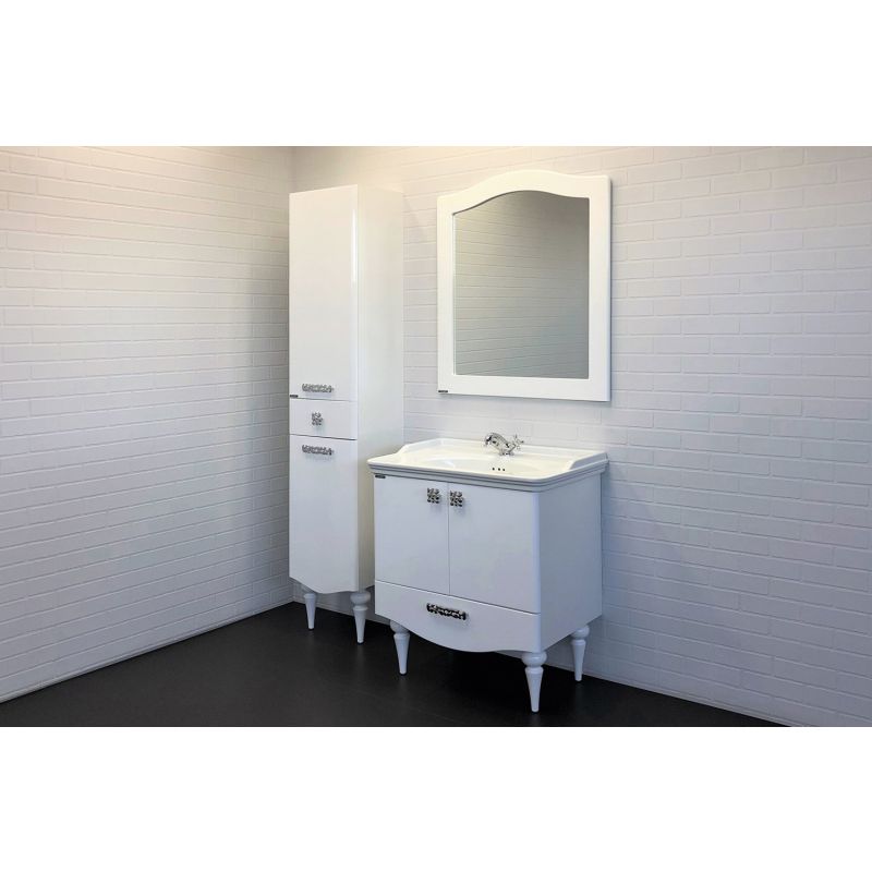 Шкаф пенал Comforty "Монако-40" 00004140124 левая белый глянец