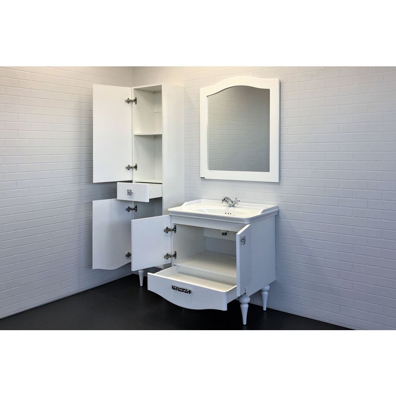 Шкаф пенал Comforty "Монако-40" 00004140124 левая белый глянец