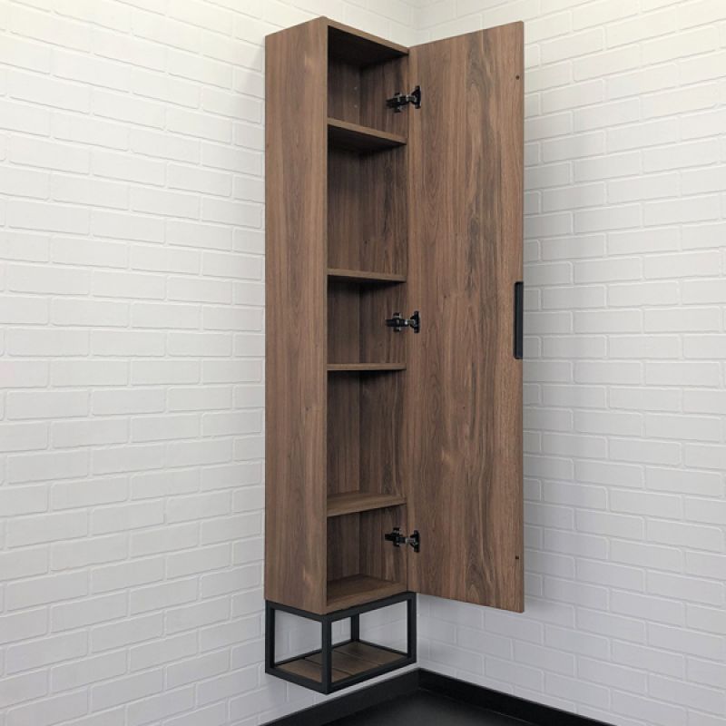 Шкаф пенал Comforty "Порто-35" 00-00009982 дуб темно-коричневый