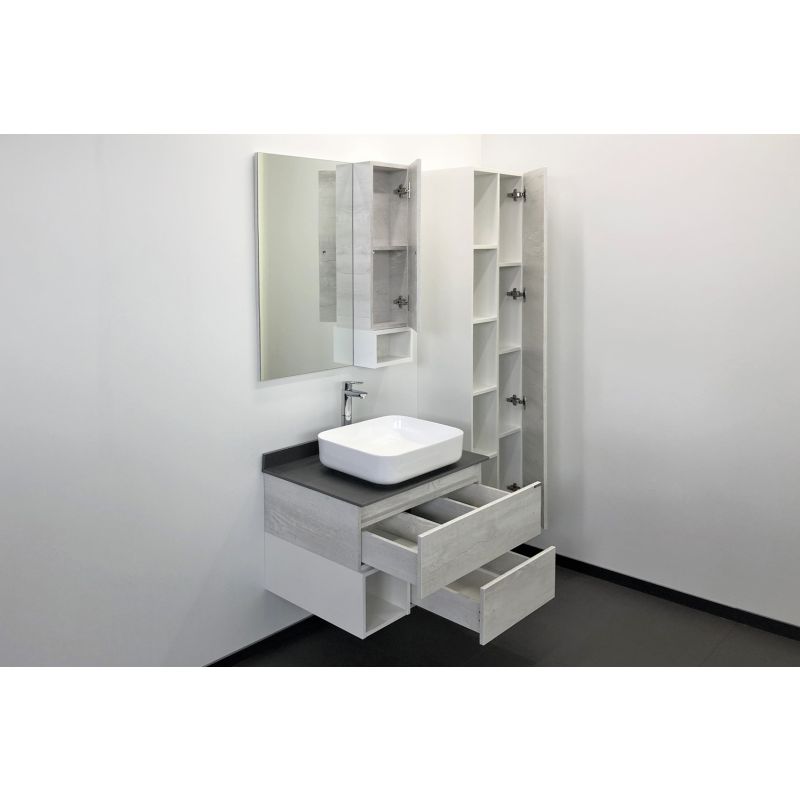 Шкаф пенал Comforty "Прага-45" 00004136272 дуб белый