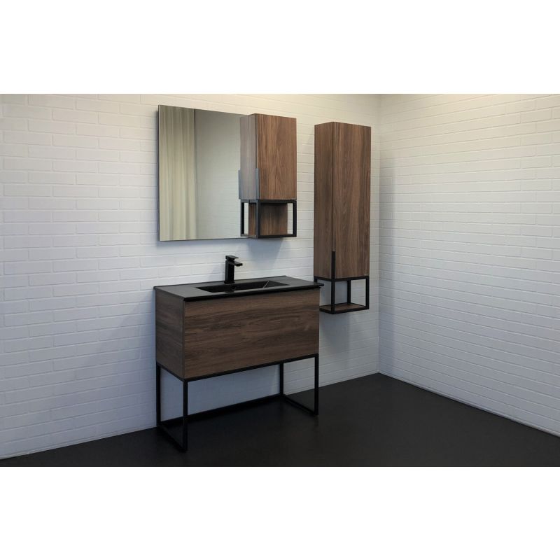 Шкаф пенал Comforty "Равенна Лофт-35" 00-00006913 дуб темно-коричневый