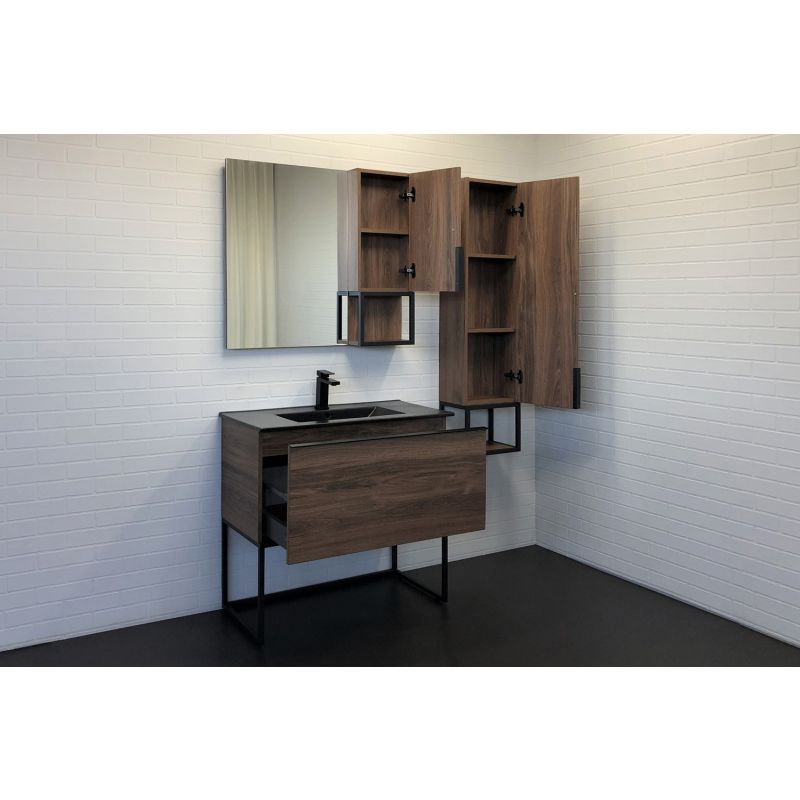 Шкаф пенал Comforty "Равенна Лофт-35" 00-00006913 дуб темно-коричневый