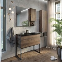 Шкаф пенал Comforty "Равенна Лофт-35" 00-00006913 дуб темно-коричневый