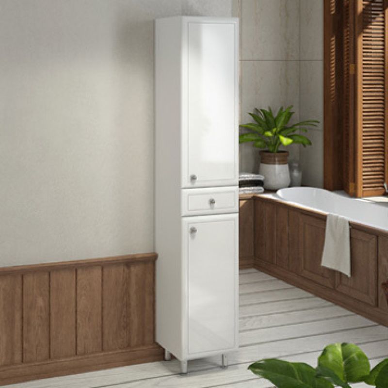 Шкаф пенал Comforty "Сочи-35" 00004136987 белый глянец