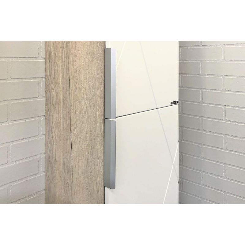 Шкаф пенал Comforty Мерано-35 00-00008479 белый/дуб дымчатый