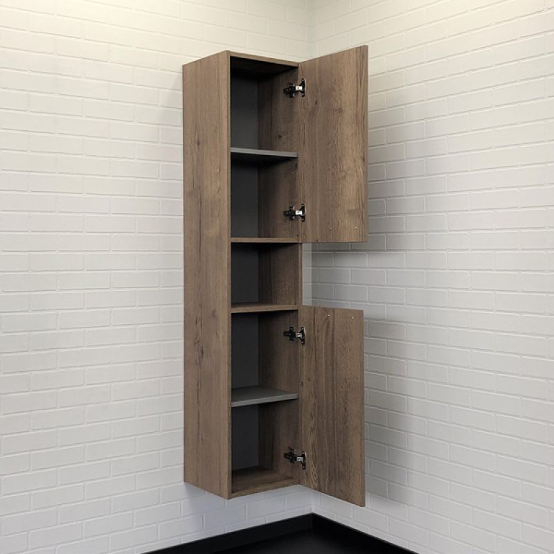 Шкаф пенал Comforty Никосия-35 00-00009554 дуб темный