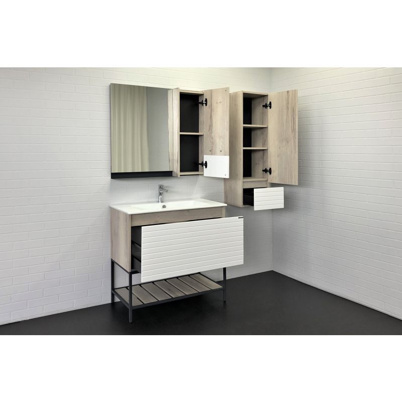 Шкаф пенал Comforty Страсбург-35 00-00006574 дуб дымчатый