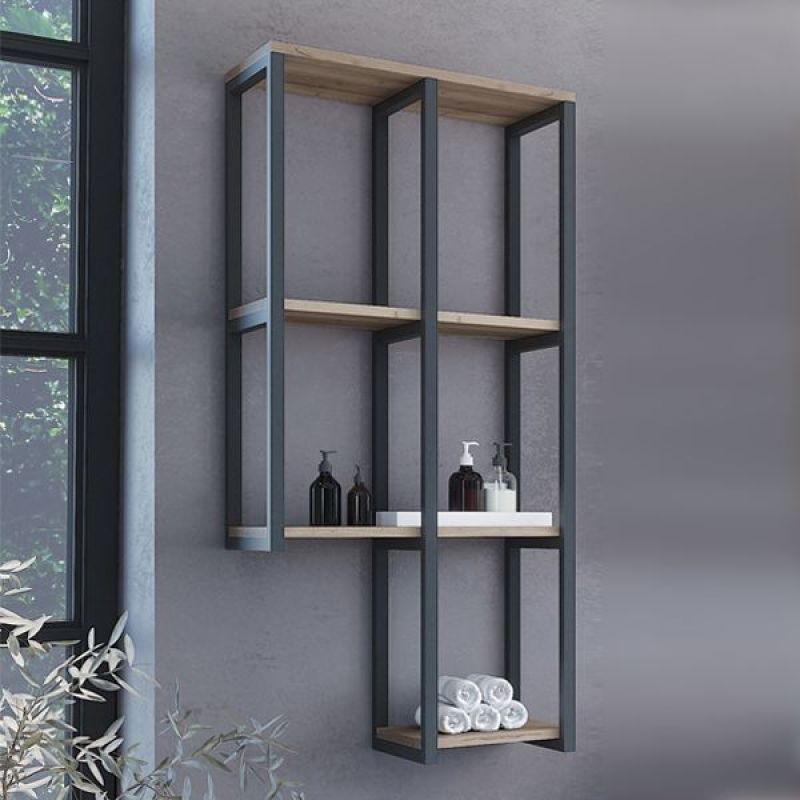 Стеллаж подвесной Comforty Порто-50 00-00010675 дуб дымчатый