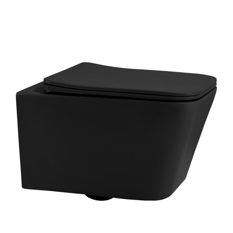 Унитаз ABBER Rechteck AC1201MB подвесной черный матовый, безободковый Унитаз ABBER Rechteck AC1201MB подвесной черный матовый, безободковый