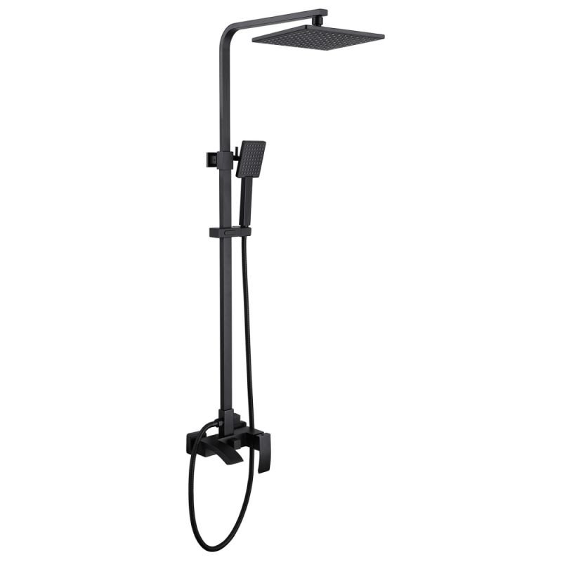 Душевая стойка ABBER Wasserfall AF8616B с изливом, черная матовая Душевая стойка ABBER Wasserfall AF8616B с изливом, черная матовая
