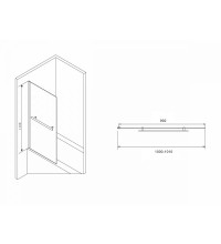 Шторка на ванну ABBER Immer Offen AG70100B