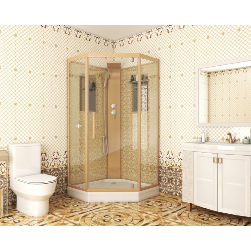 Душевая кабина NIAGARA LUXE NG-7799GBK (900x900х2100) низкий поддон стенки ЗОЛОТО БЕЗ КРЫШИ 4 места Душевая кабина NIAGARA LUXE NG-7799GBK (900x900х2100) низкий поддон стенки ЗОЛОТО БЕЗ КРЫШИ 4 места