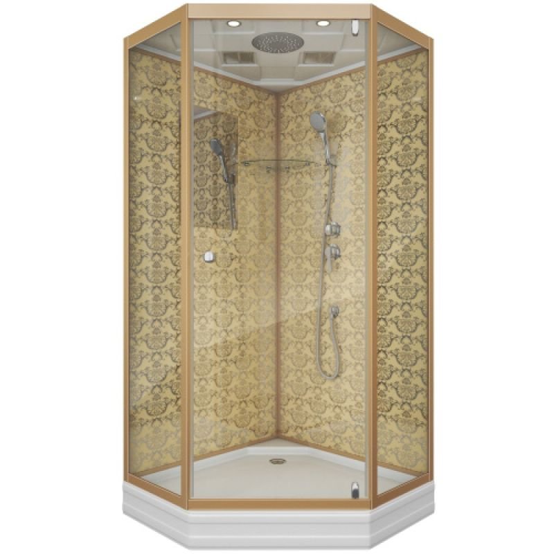 Душевая кабина NIAGARA LUXE NG-7702DG (1000x1000х2100) низкий поддон (15см) стенки ЗОЛОТО 3 места Душевая кабина NIAGARA LUXE NG-7702DG (1000x1000х2100) низкий поддон (15см) стенки ЗОЛОТО 3 места