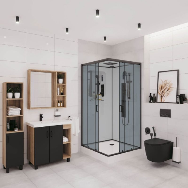 Душевая кабина NIAGARA PREMIUM NG-6901-01GQ BLACK (900х900х2100) низкий поддон(16 см) стекло ТОНИРОВАННОЕ, 4 места Душевая кабина NIAGARA PREMIUM NG-6901-01GQ BLACK (900х900х2100) низкий поддон(16 см) стекло ТОНИРОВАННОЕ, 4 места