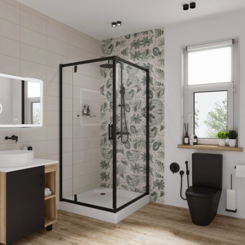 Душевой уголок Niagara NG-6801-08 BLACK (90*90*195) квадрат, дверь распашная, 1 место Душевой уголок Niagara NG-6801-08 BLACK (90*90*195) квадрат, дверь распашная, 1 место