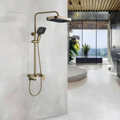 Душевая стойка со смесителем ALMAes золото