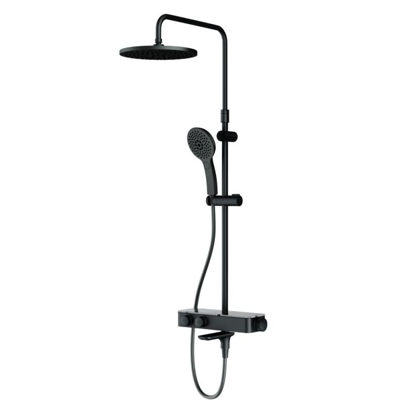 Душевая система AM.PM Inspire V2.0 F0750A522 с термостатом Черная матовая Душевая система AM.PM Inspire V2.0 F0750A522 с термостатом Черная матовая