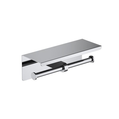 Держатель туалетной бумаги двойной с полкой Aquatek ...