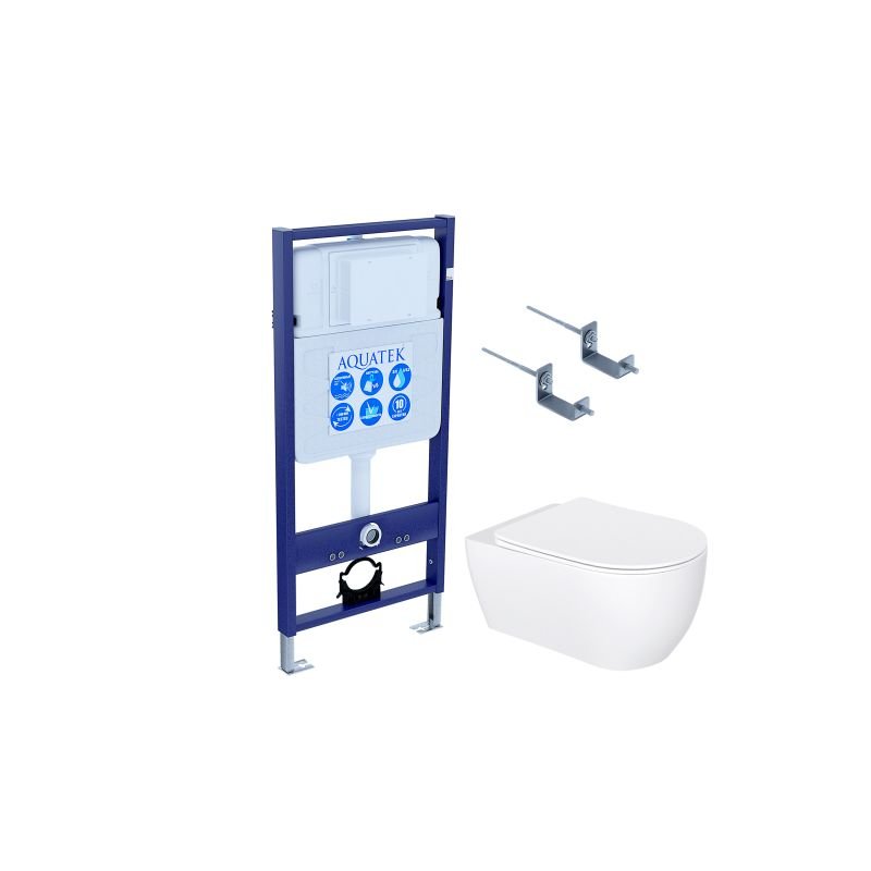 Комплект унитаза с инсталляцией Aquatek Set Aquatek Европа New-KKI2 с сиденьем Микролифт Комплект унитаза с инсталляцией Aquatek Set Aquatek Европа New-KKI2 с сиденьем Микролифт