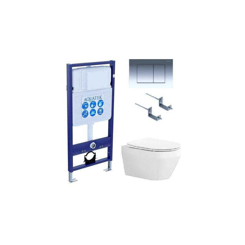 Комплект унитаза с инсталляцией Aquatek Set Aquatek Лея-010 4в1 с сиденьем Микролифт и клавишей смыва Хром глянцевый Комплект унитаза с инсталляцией Aquatek Set Aquatek Лея-010 4в1 с сиденьем Микролифт и клавишей смыва Хром глянцевый