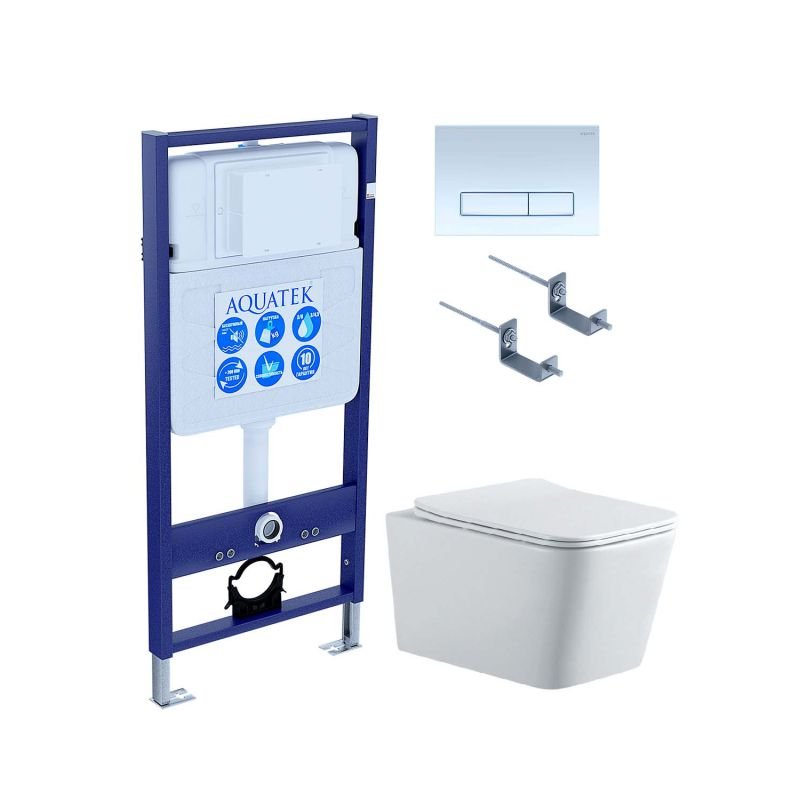 Комплект унитаза с инсталляцией Aquatek Set Aquatek Либра N KDI21 с сиденьем Микролифт и Белой глянцевой клавишей смыва Комплект унитаза с инсталляцией Aquatek Set Aquatek Либра N KDI21 с сиденьем Микролифт и Белой глянцевой клавишей смыва