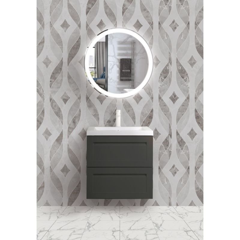 Тумба под раковину Art&Max Platino AM-Platino-600-2C-SO-GM-Cer, 60 см, подвесная, цвет серый матовый Тумба под раковину Art&Max Platino AM-Platino-600-2C-SO-GM-Cer, 60 см, подвесная, цвет серый матовый
