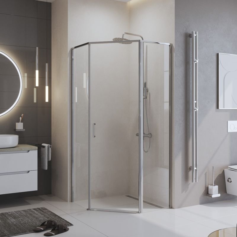 Душевой уголок BelBagno UNO-195-P-1-100-C-Cr Душевой уголок BelBagno UNO-195-P-1-100-C-Cr