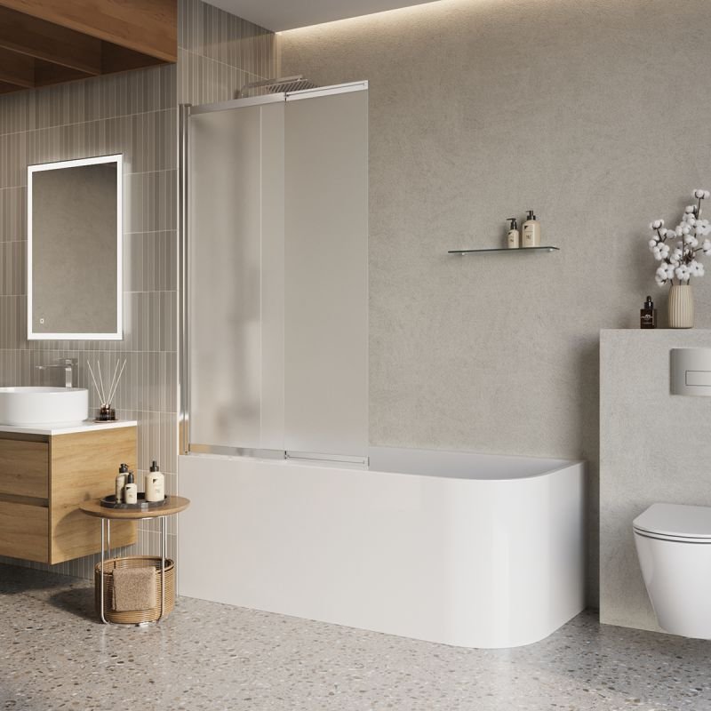 Душевая шторка на ванну BelBagno LUCE-VF-11-90/145-P-Cr Душевая шторка на ванну BelBagno LUCE-VF-11-90/145-P-Cr