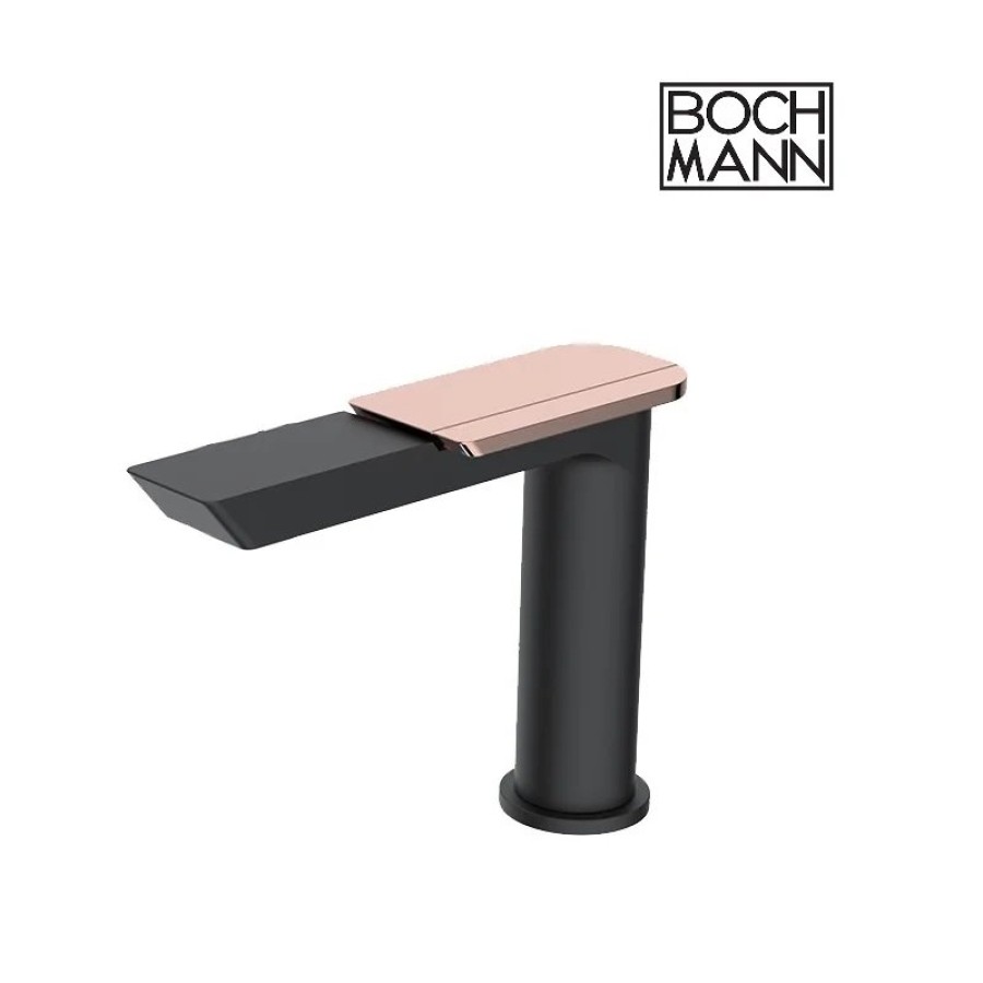 Смеситель COMO BG для раковины, черный, ручка цвет золото,  BOCH MANN BM10784