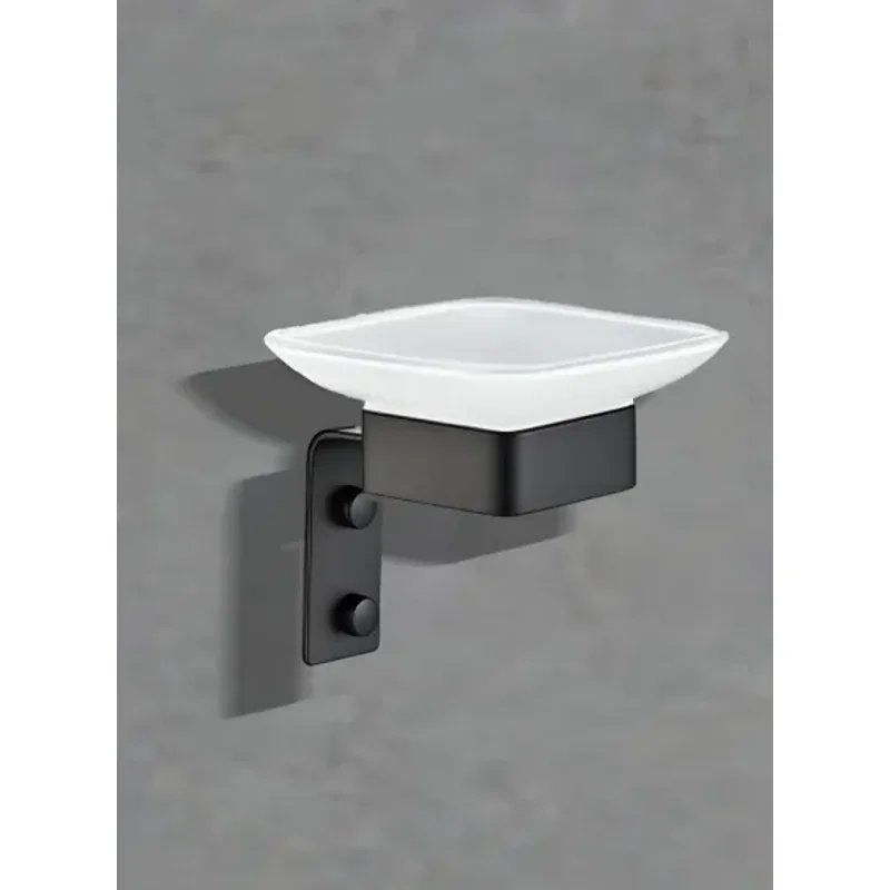 Мыльница CR-D01-04MB стеклянная с держателем из нержавеющей стали BOCH MANN, цвет черный Мыльница CR-D01-04MB стеклянная с держателем из нержавеющей стали BOCH MANN, цвет черный