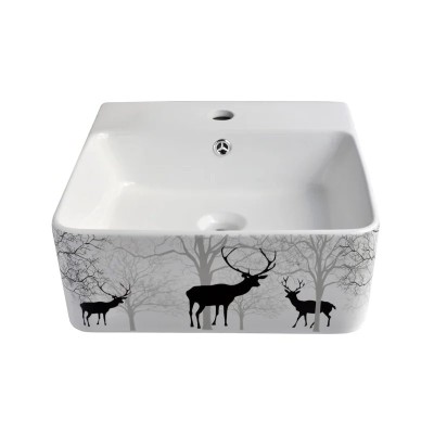 Раковина чаша Bronze de Luxe Black Deer 1060BD, белый