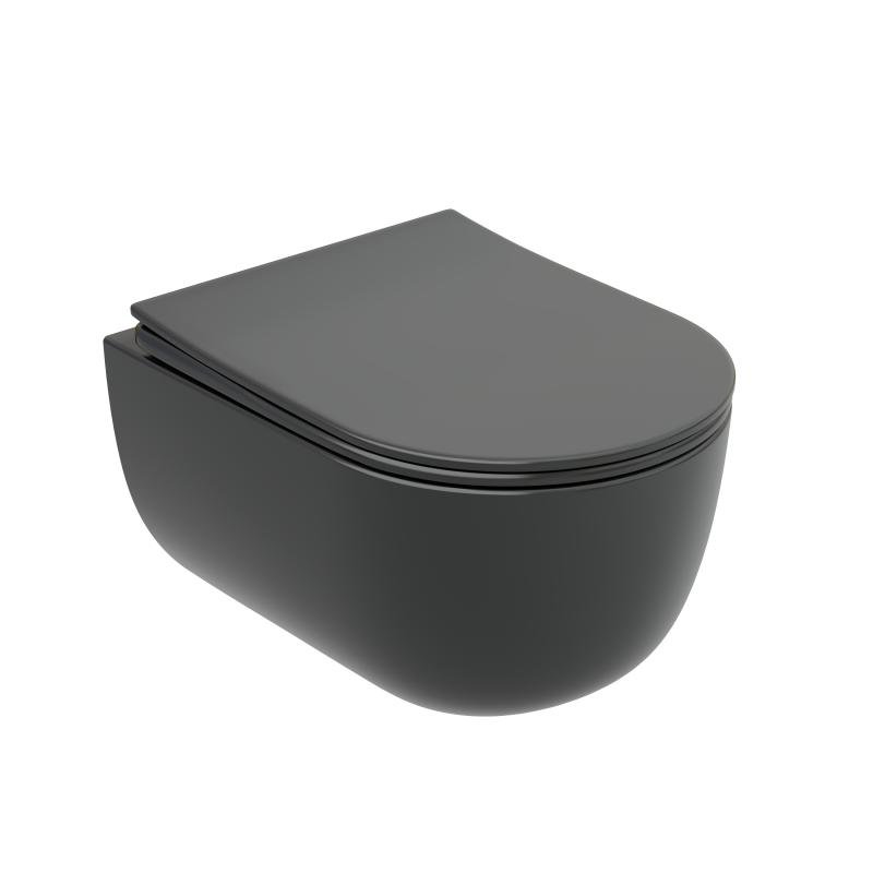 Унитаз подвесной Ceramicanova Modena Rimless CN6063MDH темный антрацит Унитаз подвесной Ceramicanova Modena Rimless CN6063MDH темный антрацит