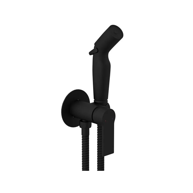 Гигиенический душ со смесителем Cersanit Brasko Black 64103 Черный матовый Гигиенический душ со смесителем Cersanit Brasko Black 64103 Черный матовый