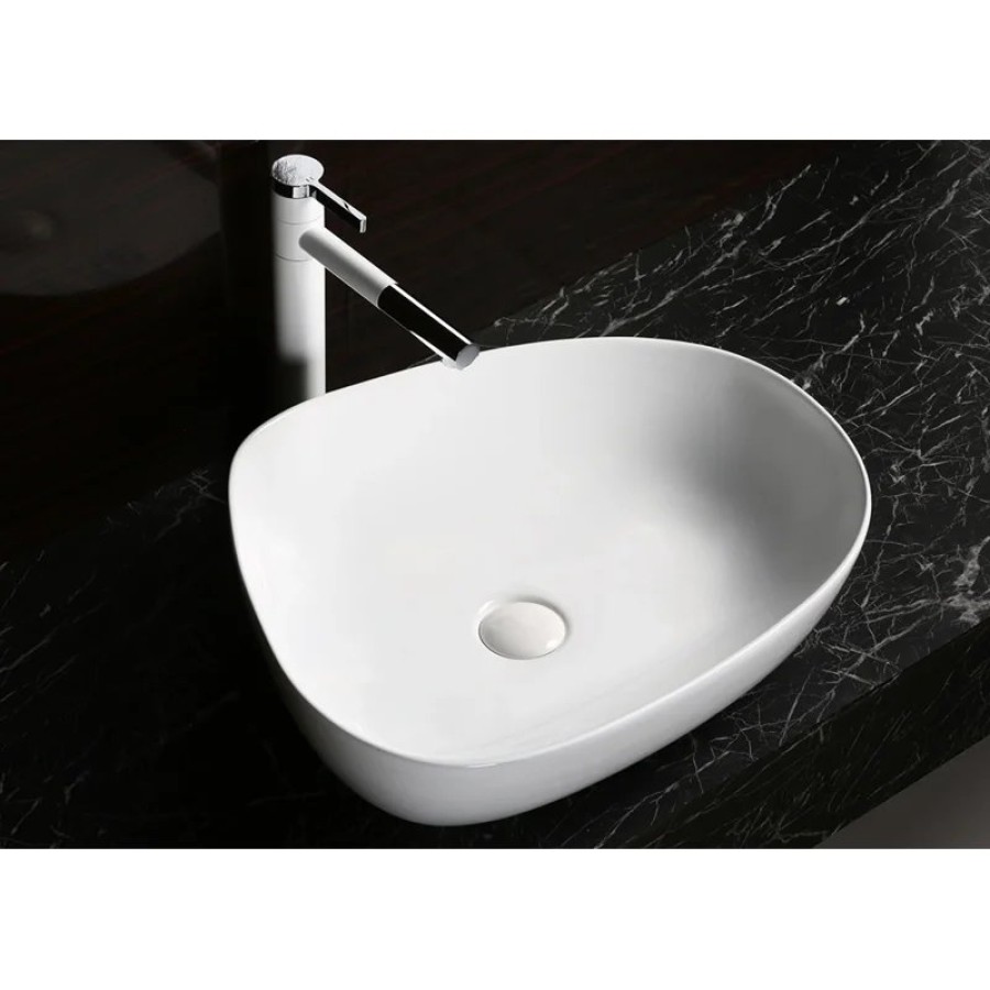 Раковина CR0044C накладная, белая, асимметричная 550х420х140 Ceruttispa